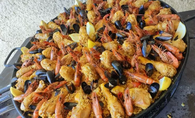 Animation paella pour soirée privée, Chaponost, Poissonnerie Florent